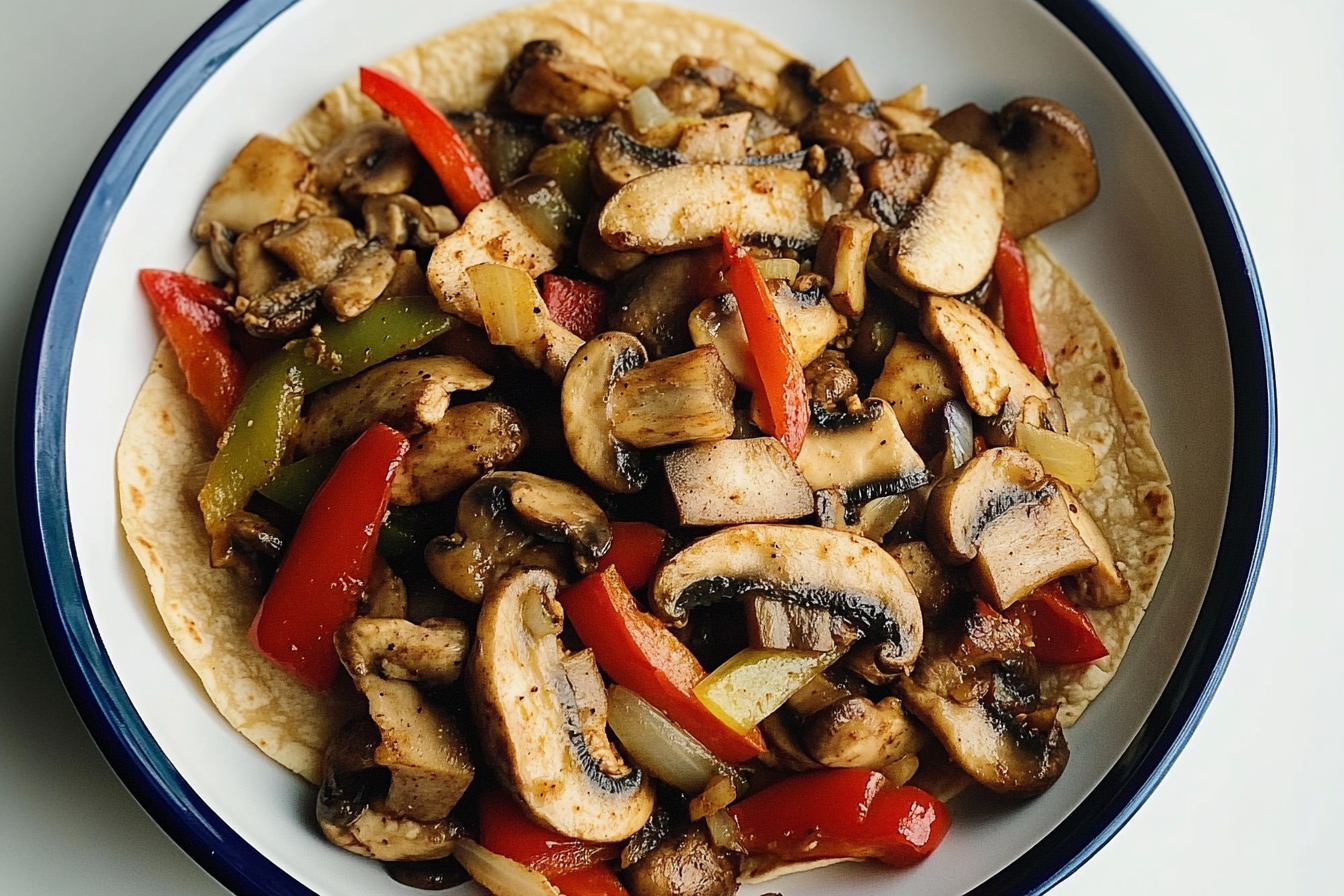 Fajitas de poulet et champignons