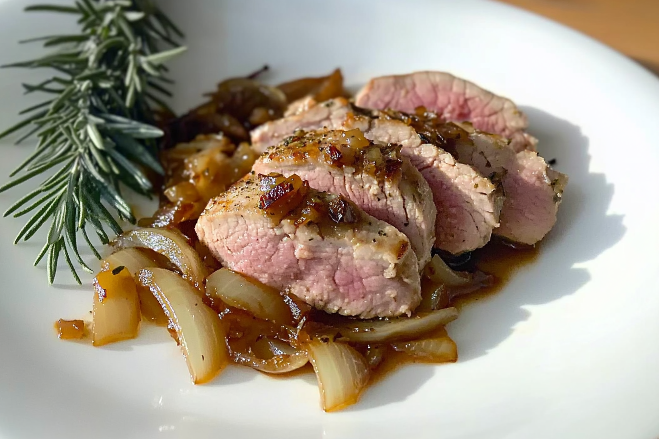 Filet de porc aux oignons