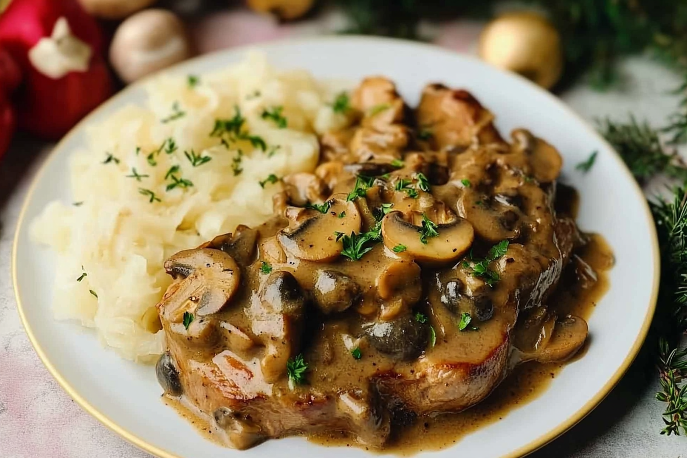 Filet de porc sauce champignons