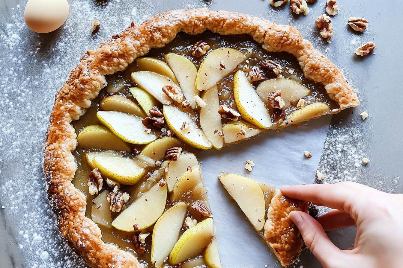 Galette de poires et noix