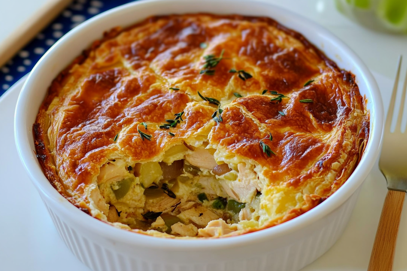 Gâteau de poulet et oignon