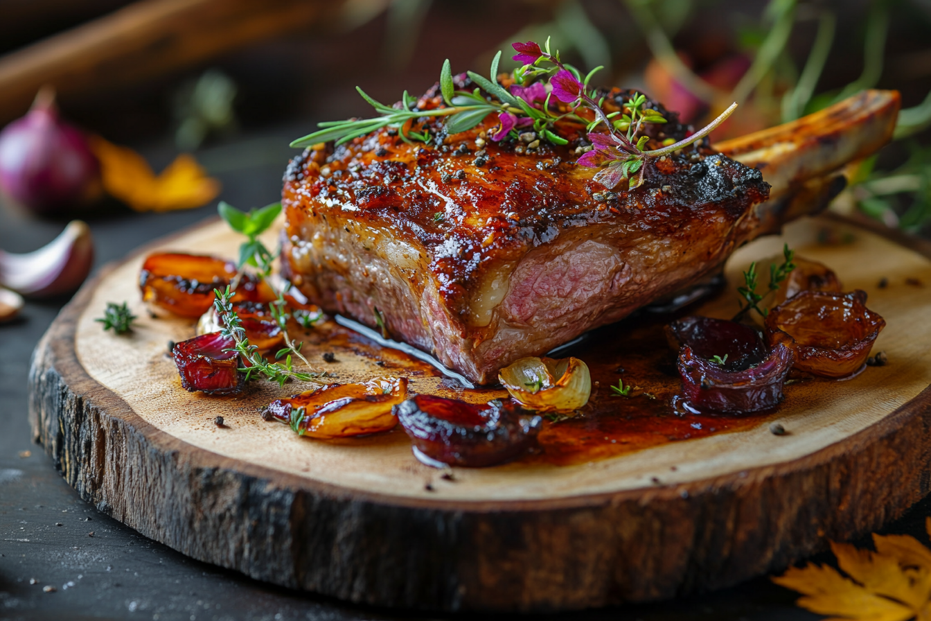 Gigot d'agneau rôti au porto
