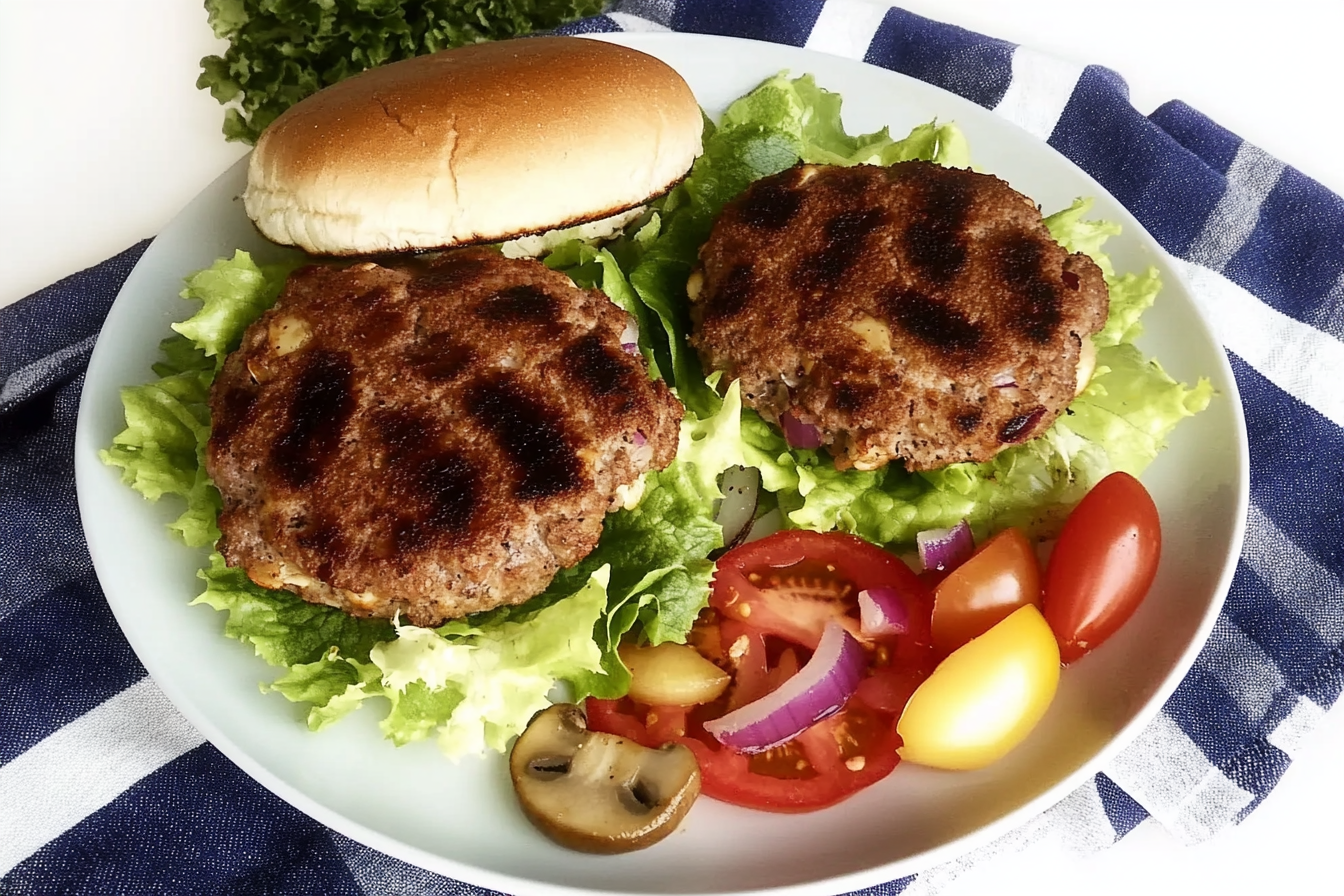 Hamburgers aux champignons et oignons