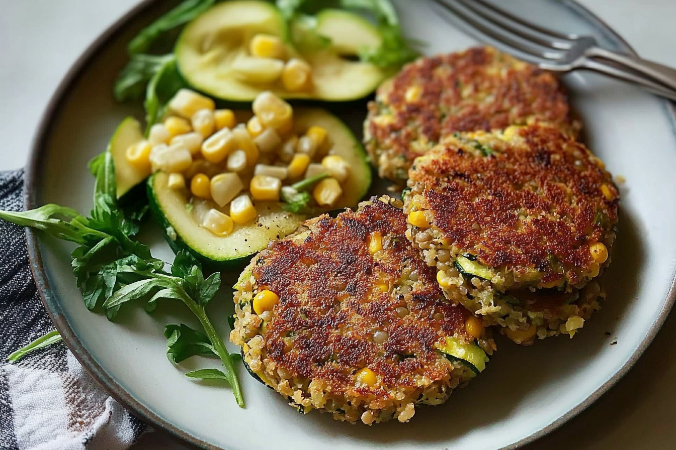 Hamburgers de courgettes et lentilles