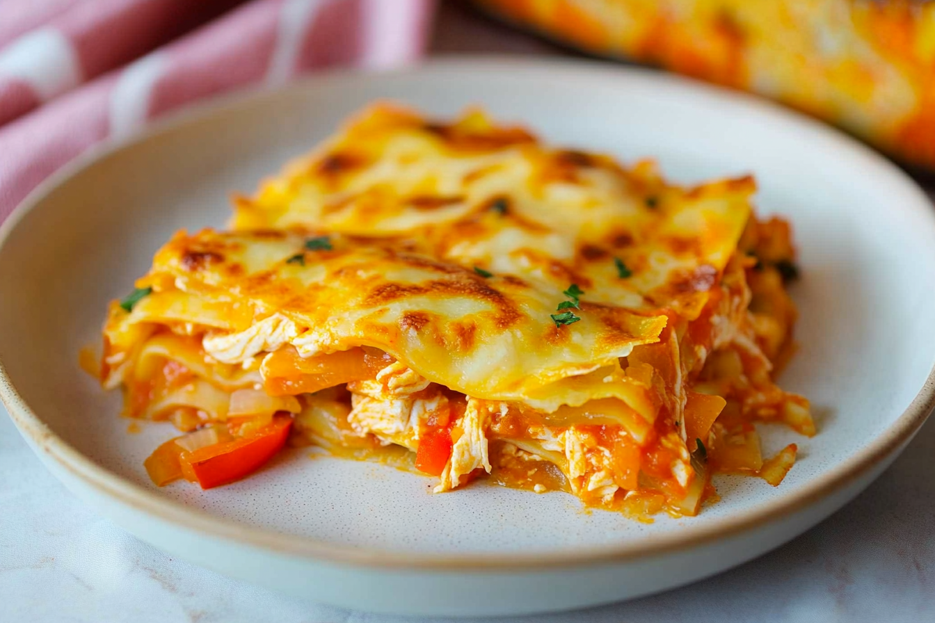 Lasagne de poulet aux poivrons