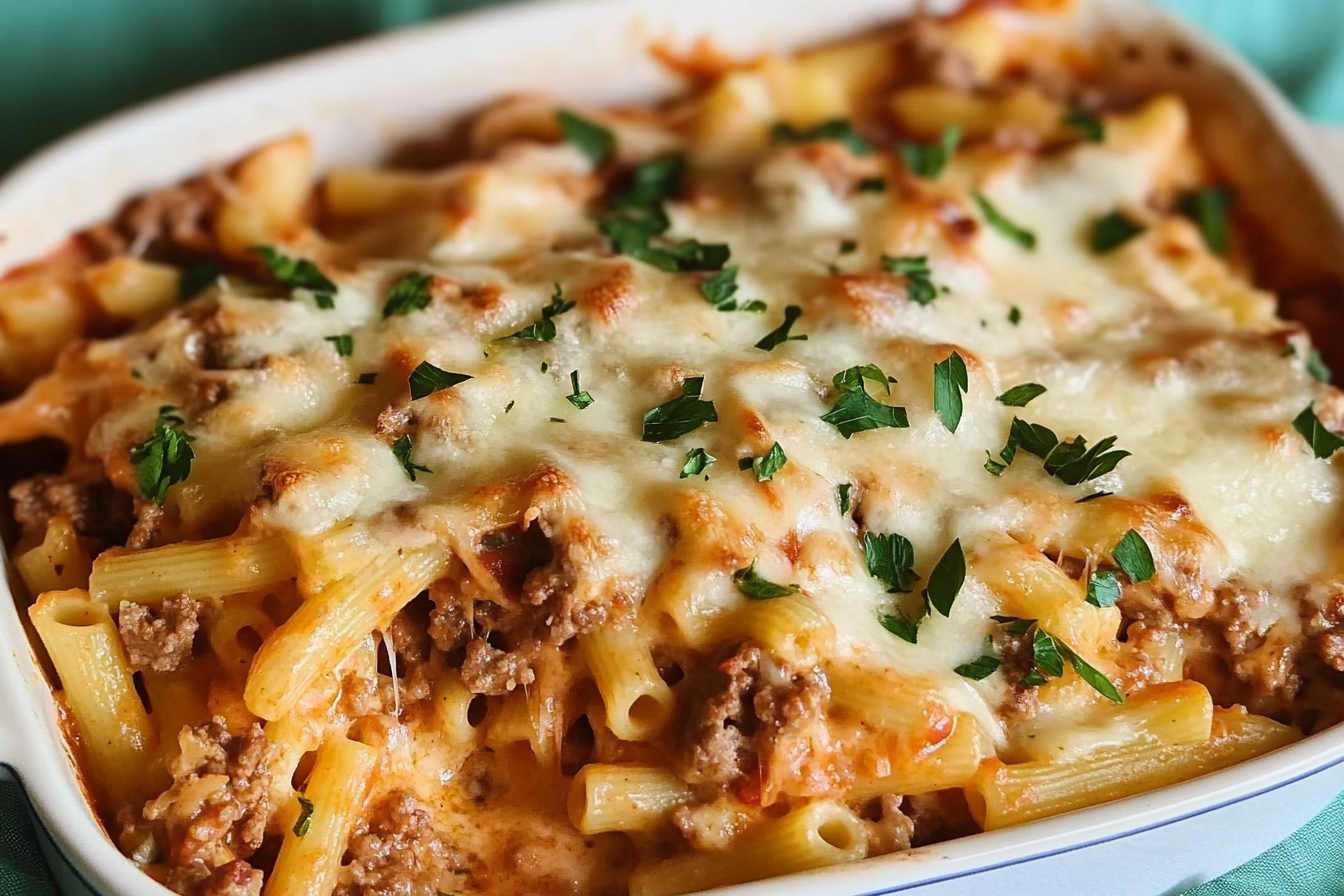 Macaroni crémeux à la viande