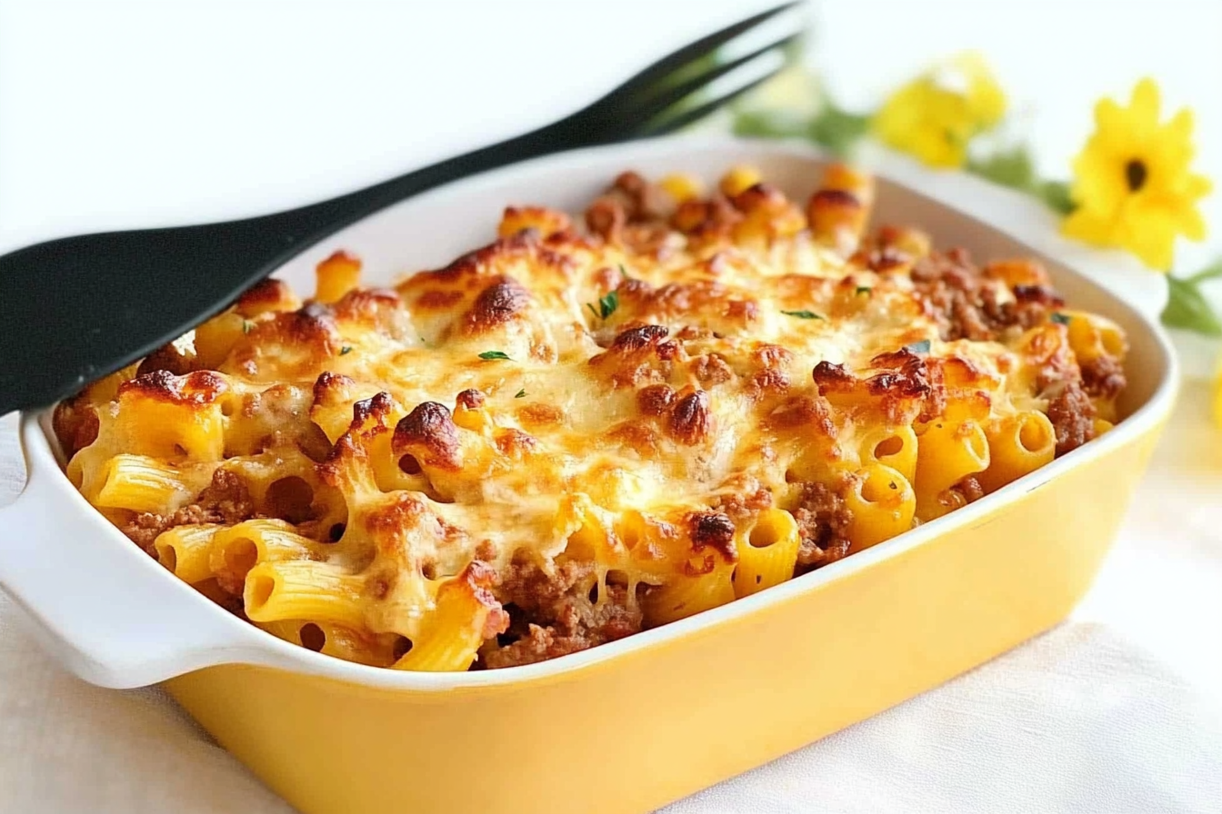 Macaroni gratinés à la viande