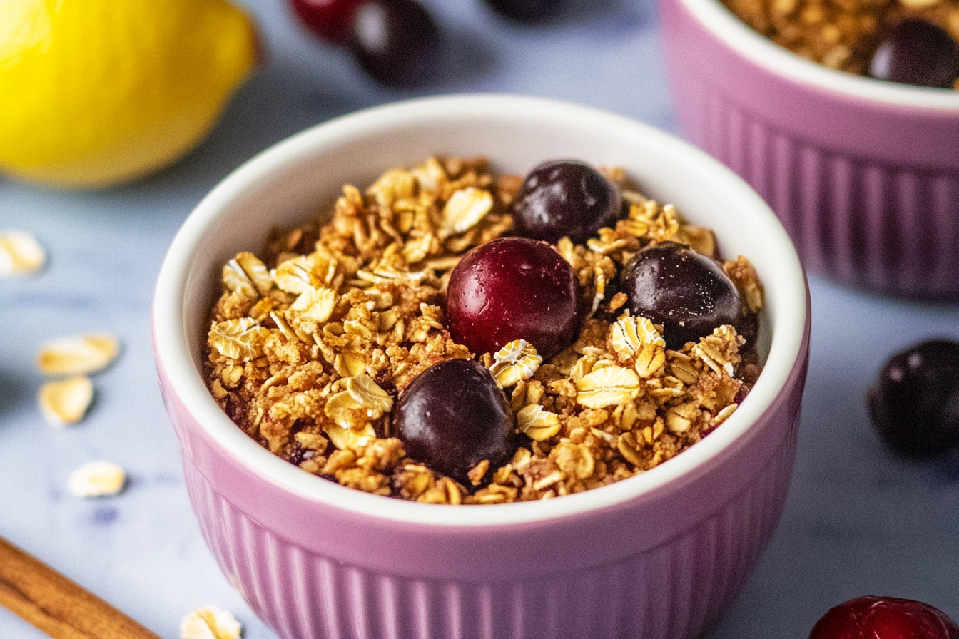 Mini crumble cerise chocolat