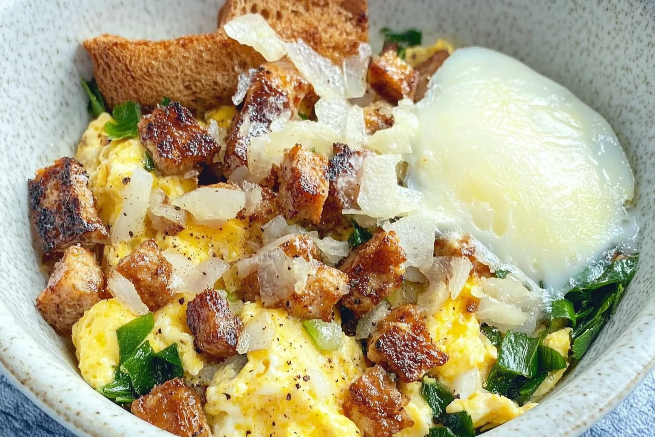 Oeufs brouillés à l'oignon