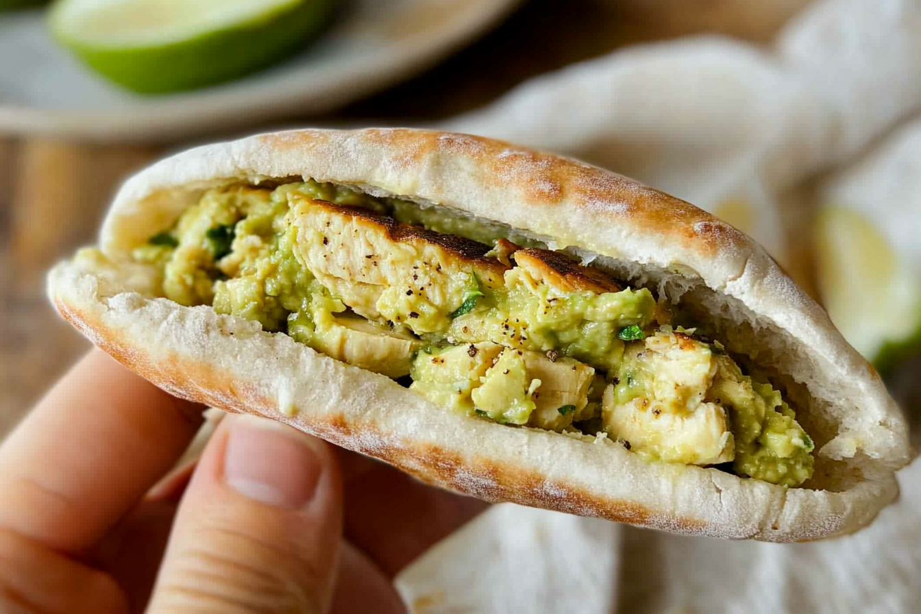 Pita au poulet et avocat