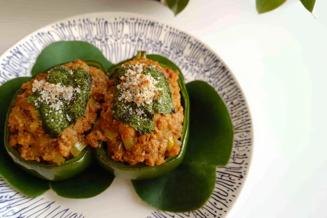 Poivron vert farci à la viande