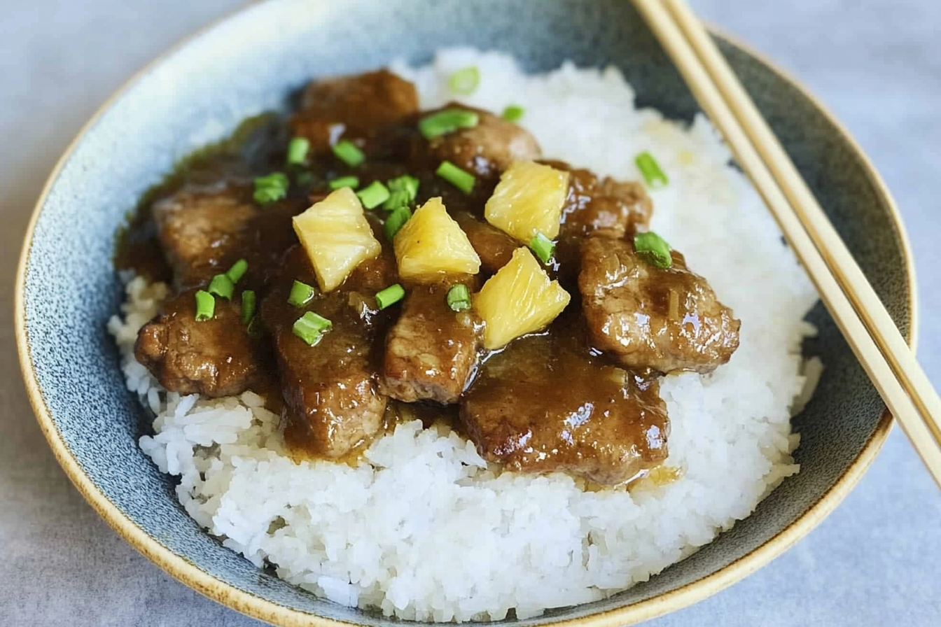 Porc à la sauce ananas