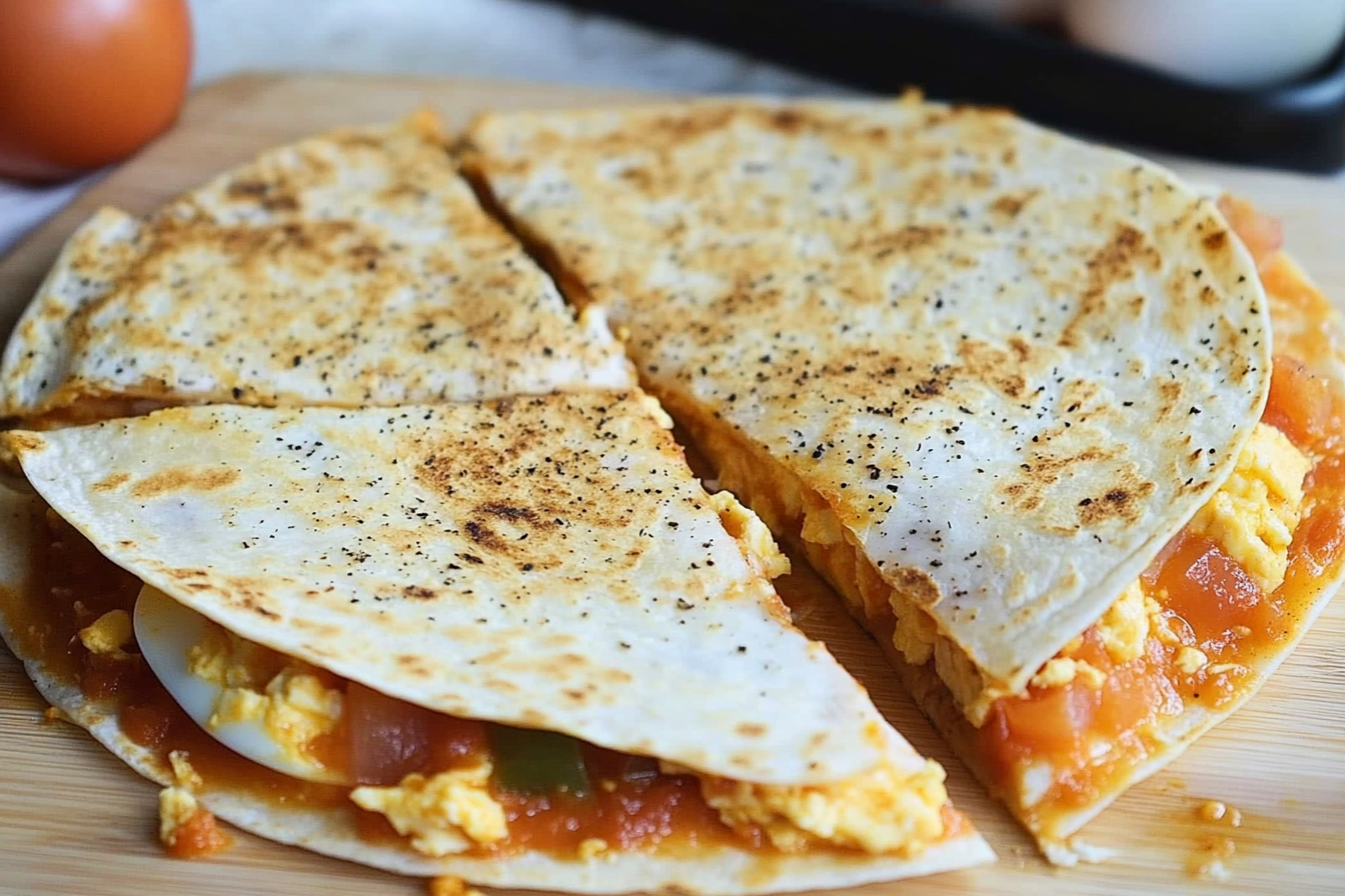 Quesadillas au poulet et œuf