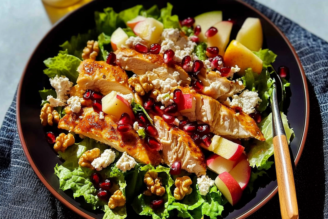 Salade automnale de poulet grenade