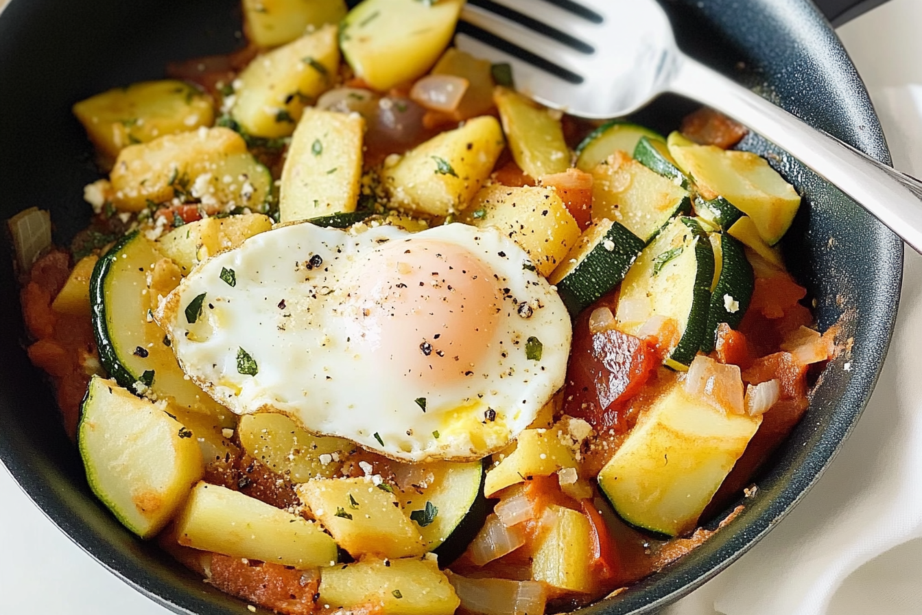 Sartén de huevos au zucchini