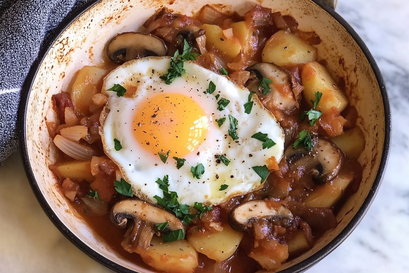 Sauté de pommes de terre et œufs