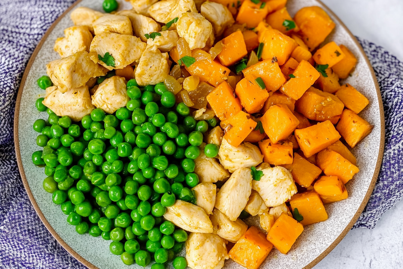 Sauté de poulet et petits pois