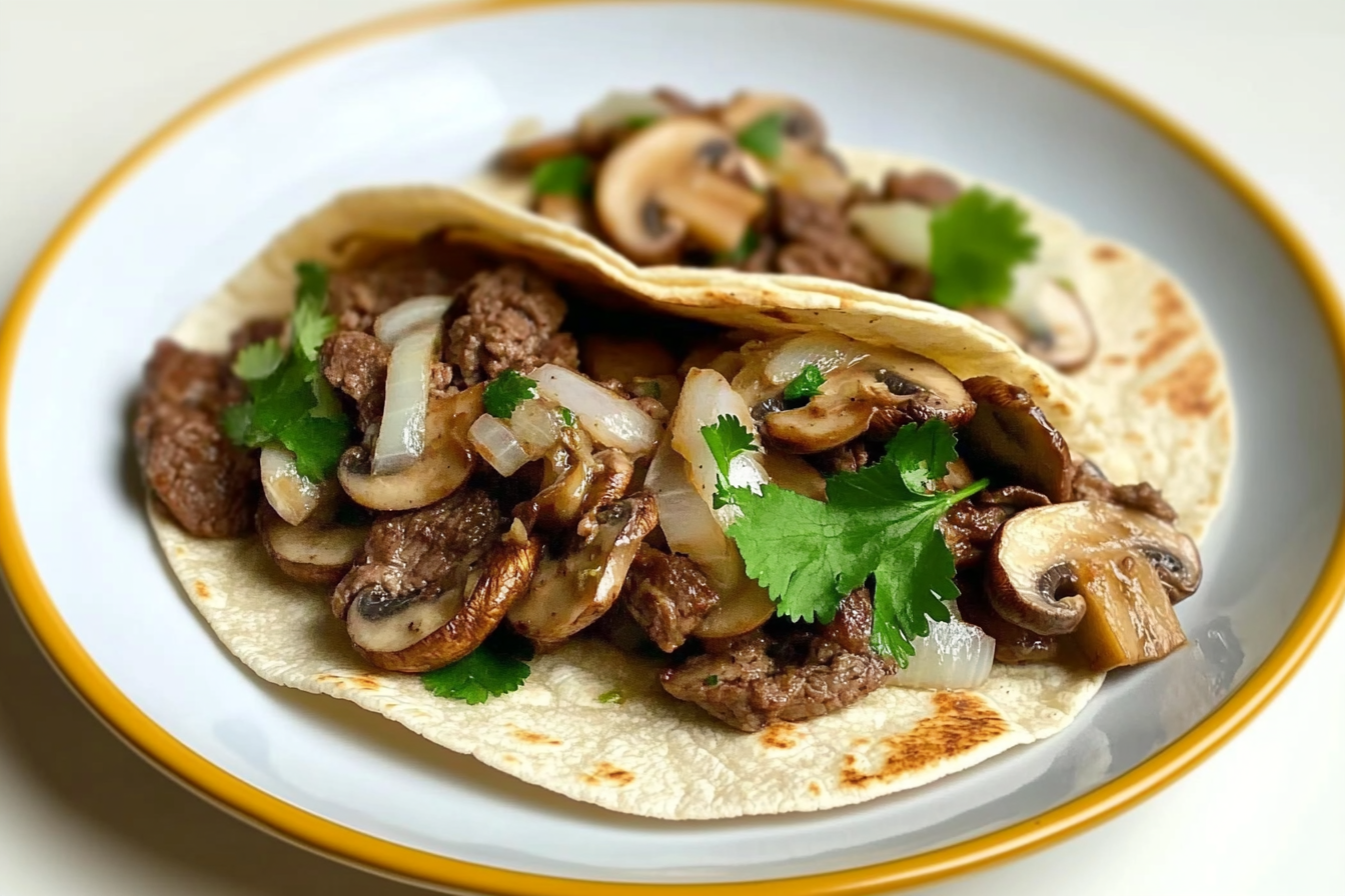 Tacos de boeuf aux champignons