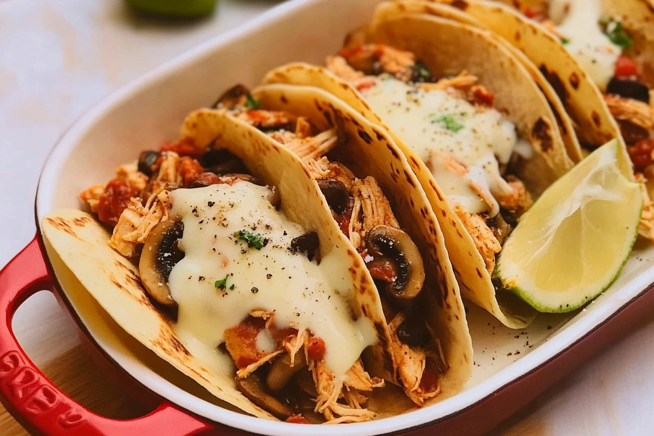 Tacos de poulet aux champignons