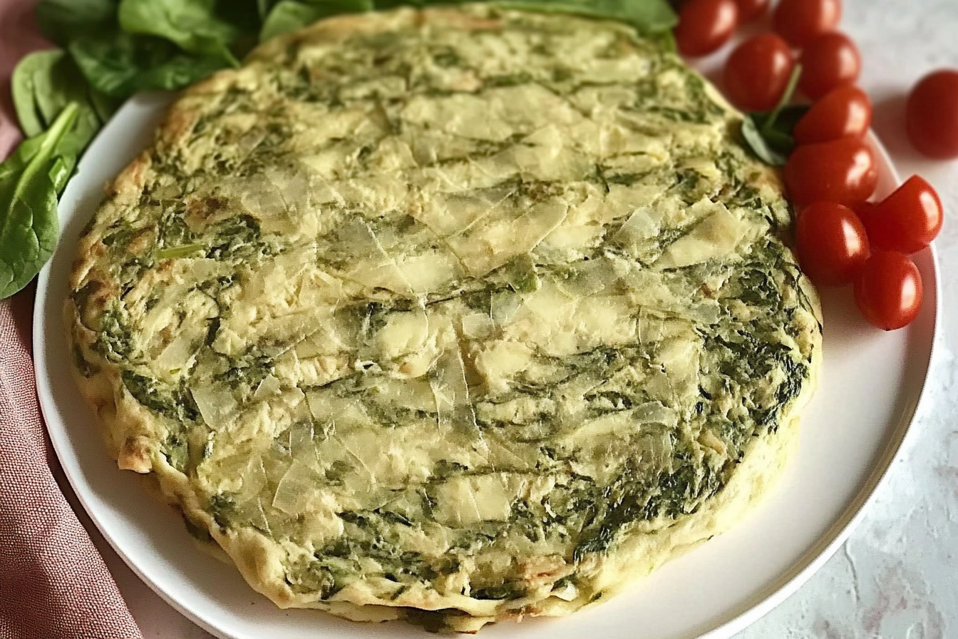 Tortilla aux épinards et fromage