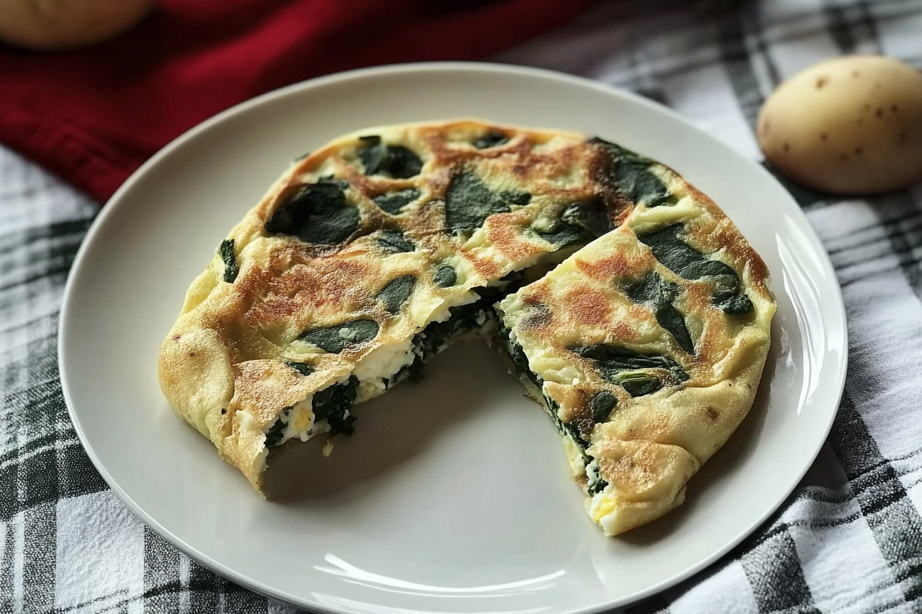 Tortilla de patatas et épinards