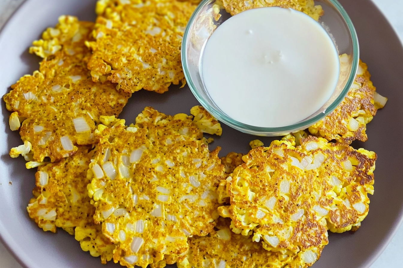 Tortitas de coliflor au curry