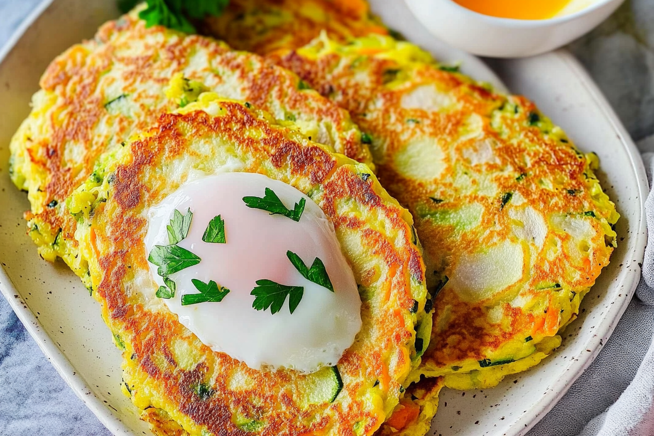 Tortitas de légumes et œuf