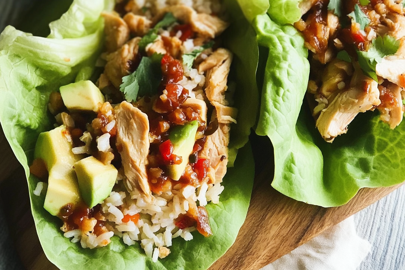 Wraps de laitue au poulet