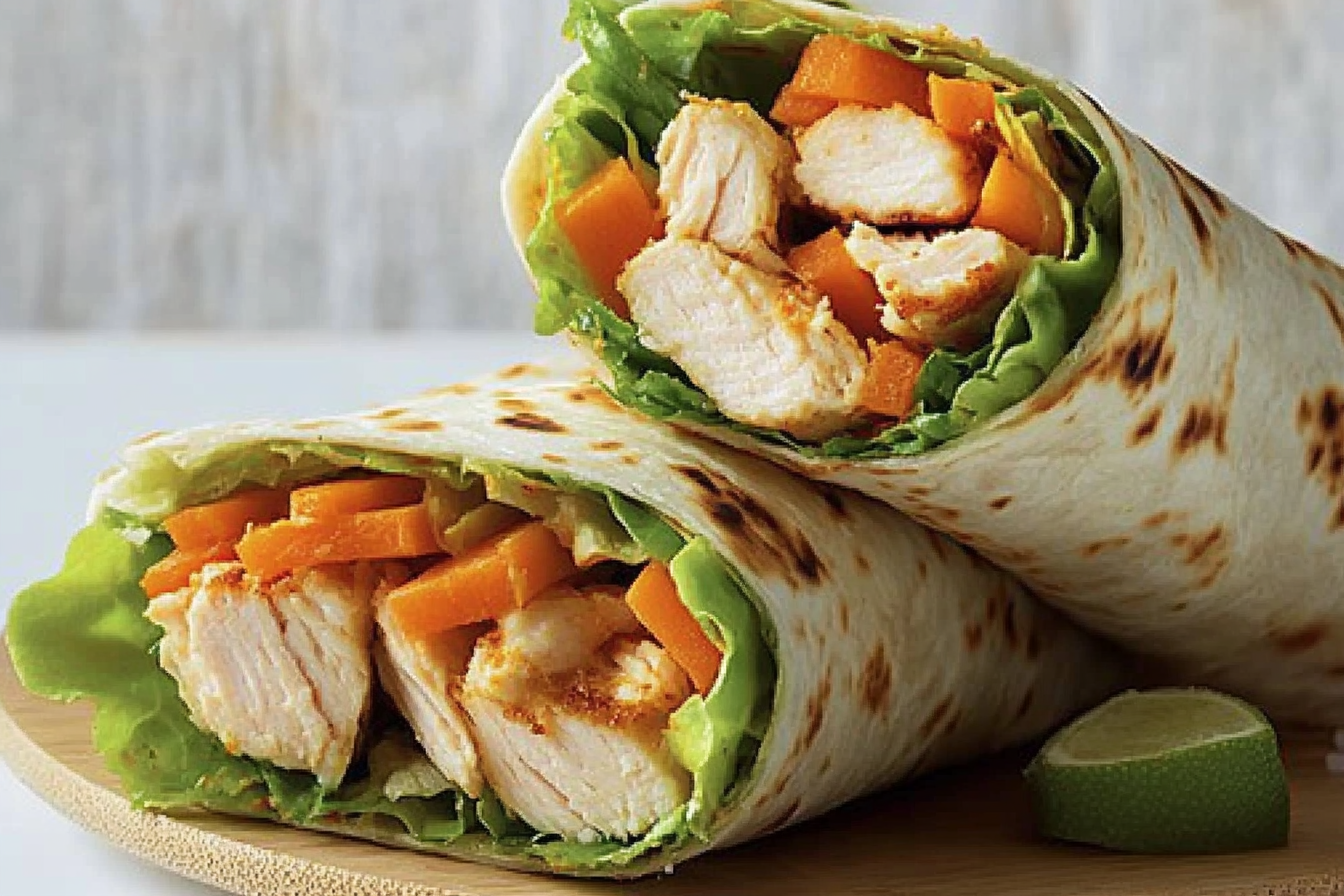 Wraps de poulet en laitue