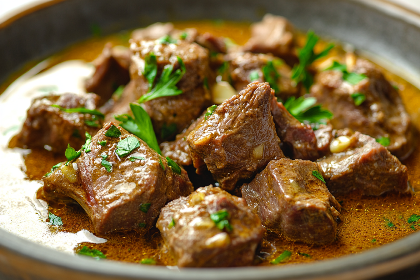 Agneau braisé à l'ail