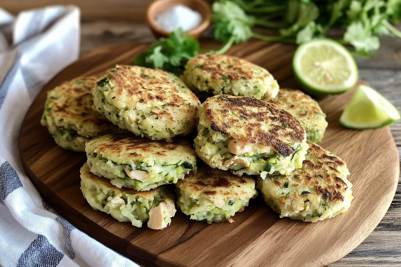 Arepas de courgette au poulet