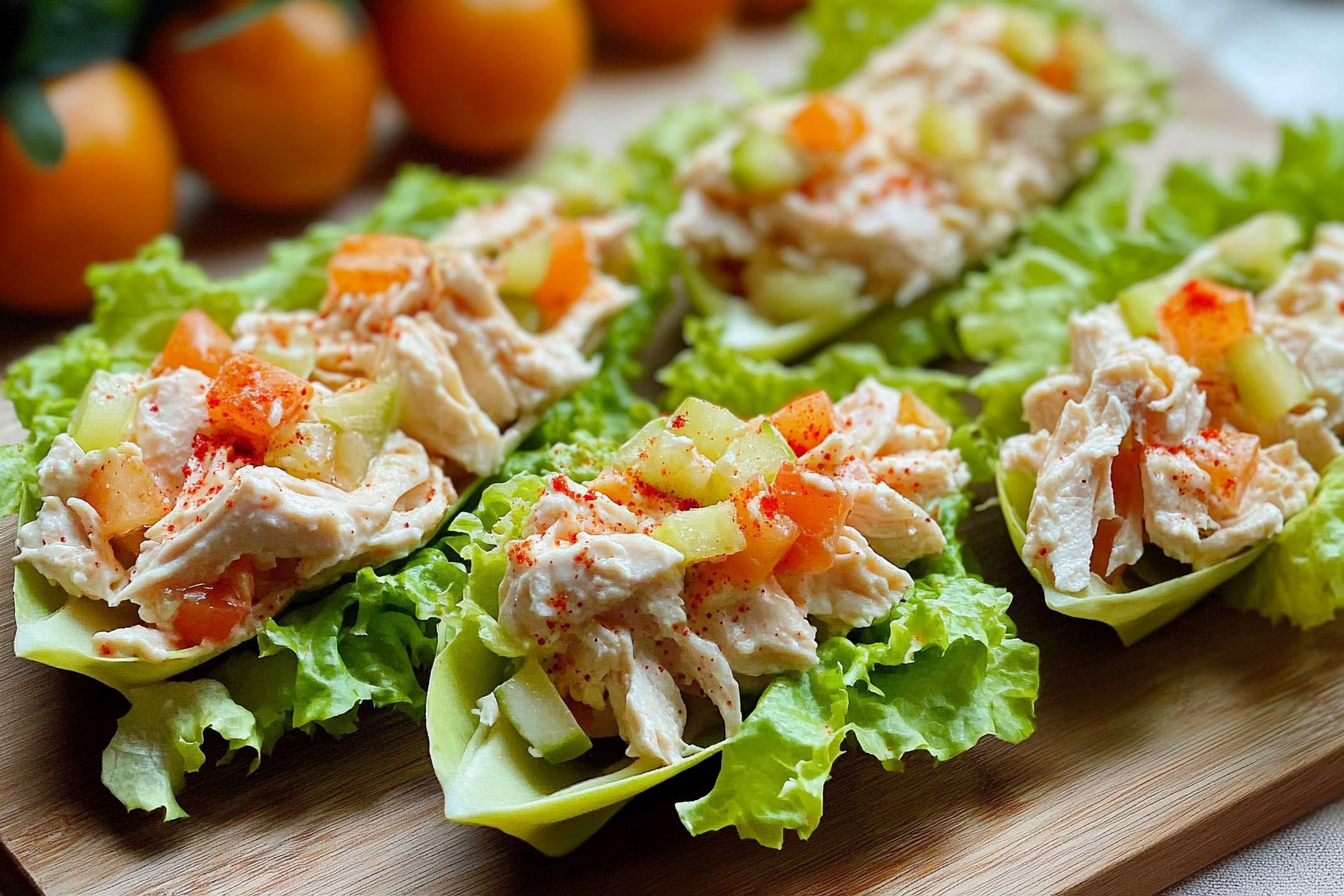 Barquitas de pollo et salade