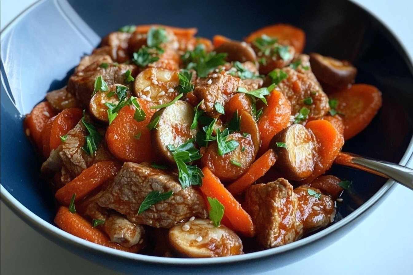 Boeuf aux carottes et champignons
