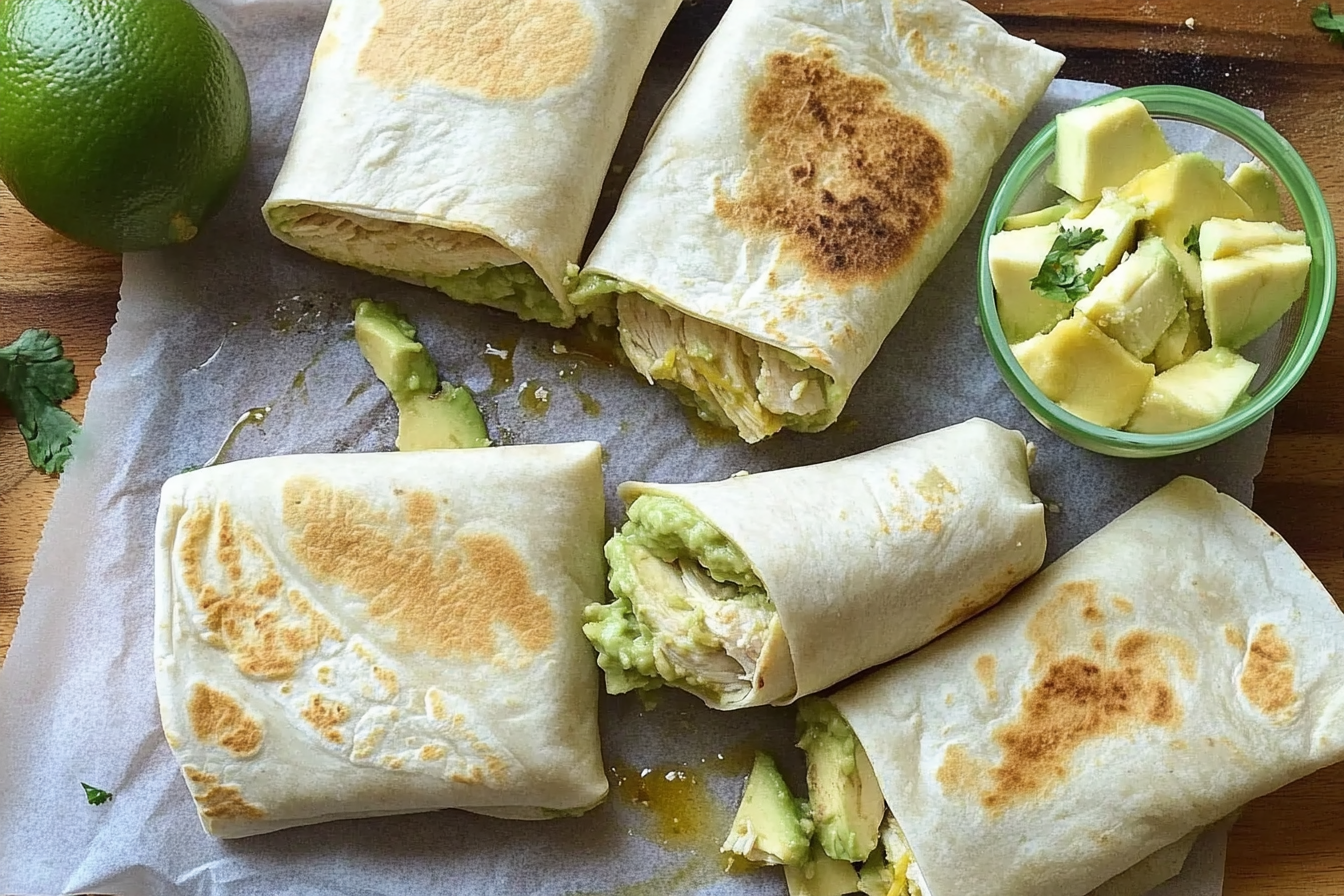 Burritos de poulet à l'avocat