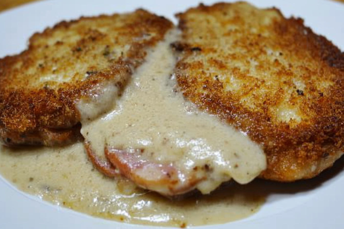 Cachopo de lomo aux champignons