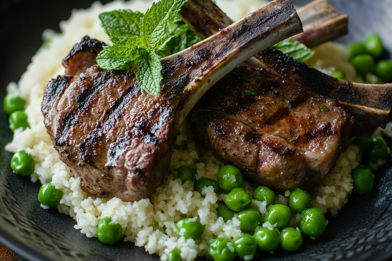 Côtelettes d'agneau au couscous