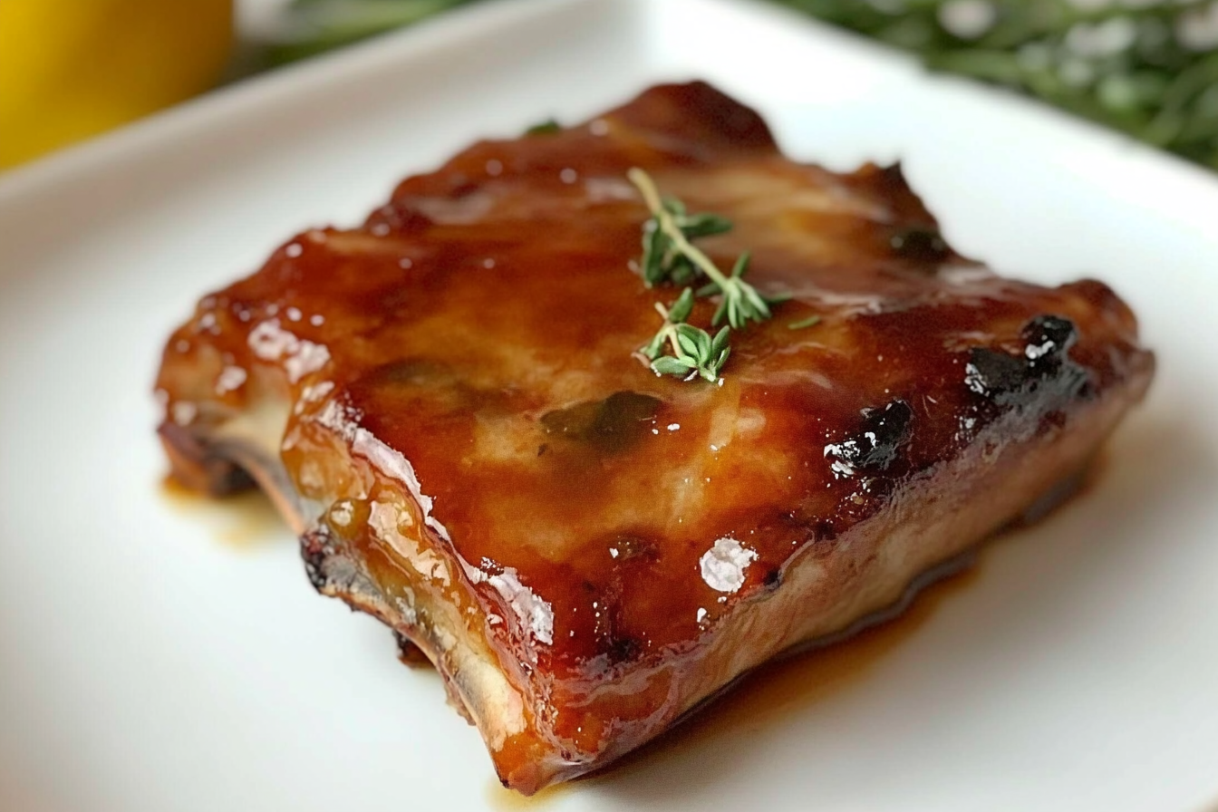 Côtes de porc miel-moutarde