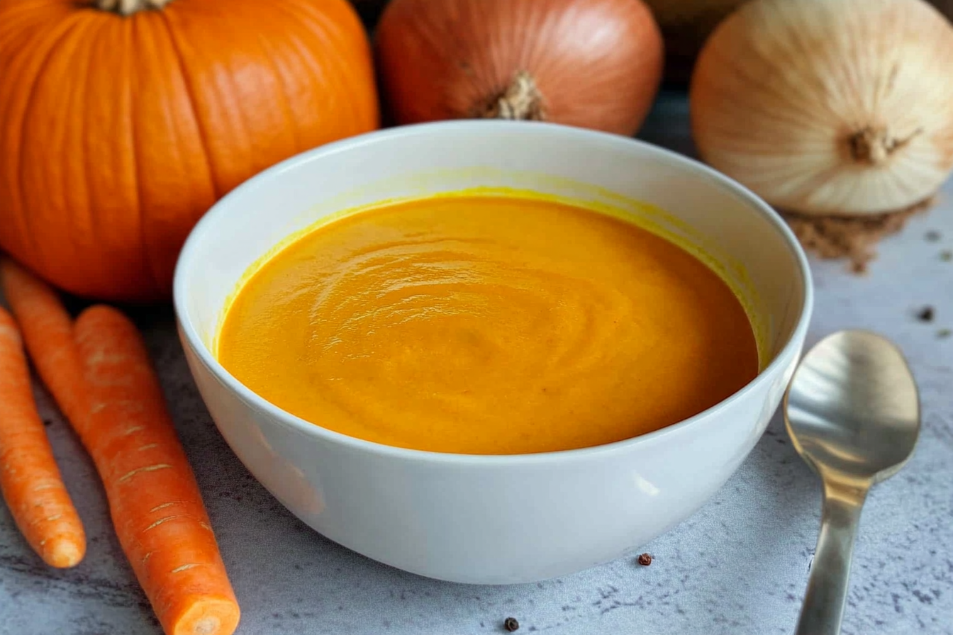 Crème de carotte et courge curry