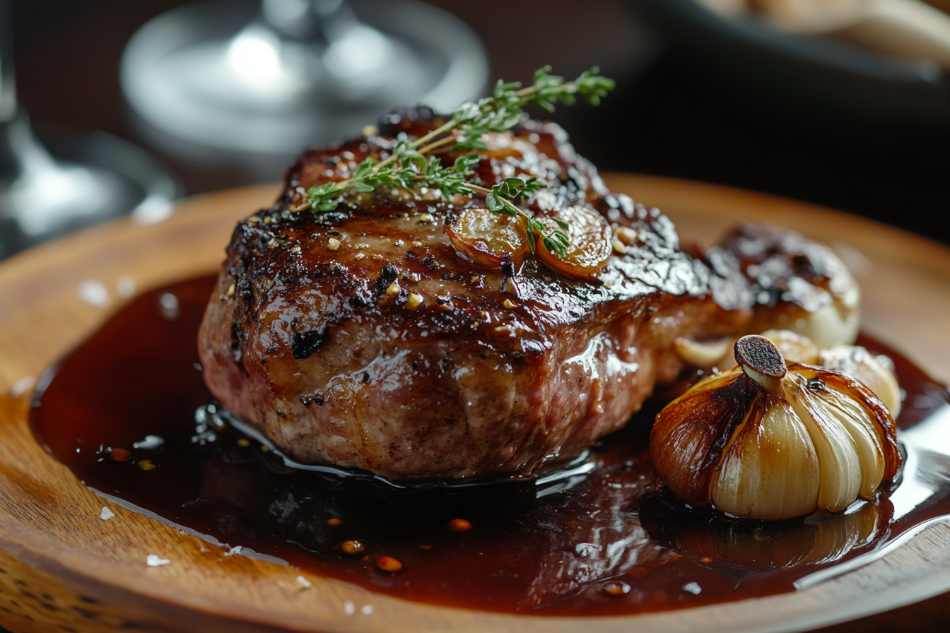 Gigot d'agneau rôti au porto