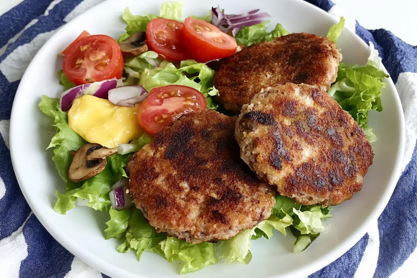 Hamburgers aux champignons et oignons