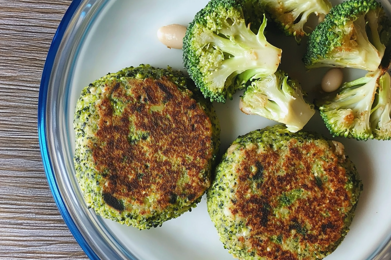 Hamburgers de brocoli et haricots blancs
