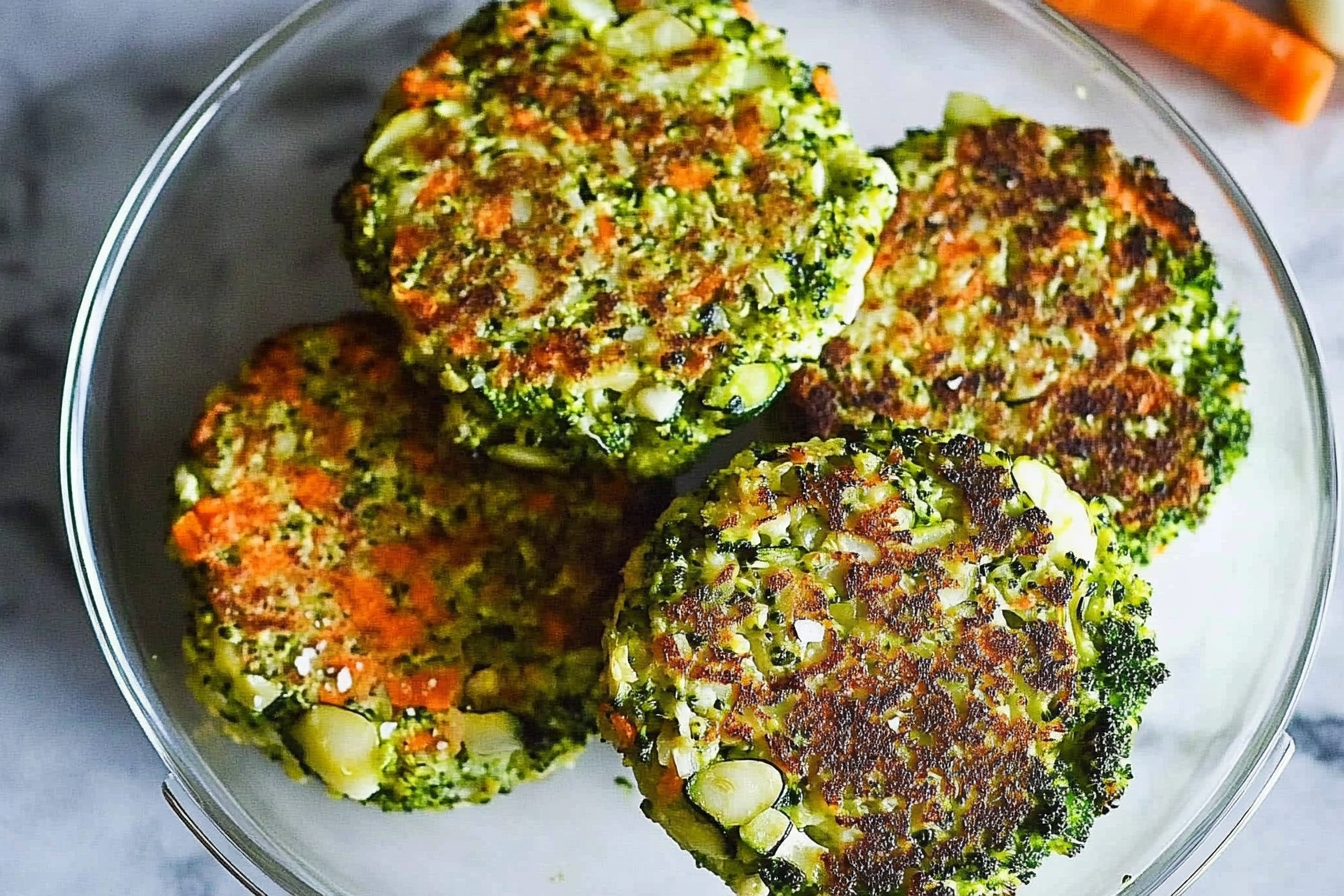 Hamburgers de brocoli et légumes