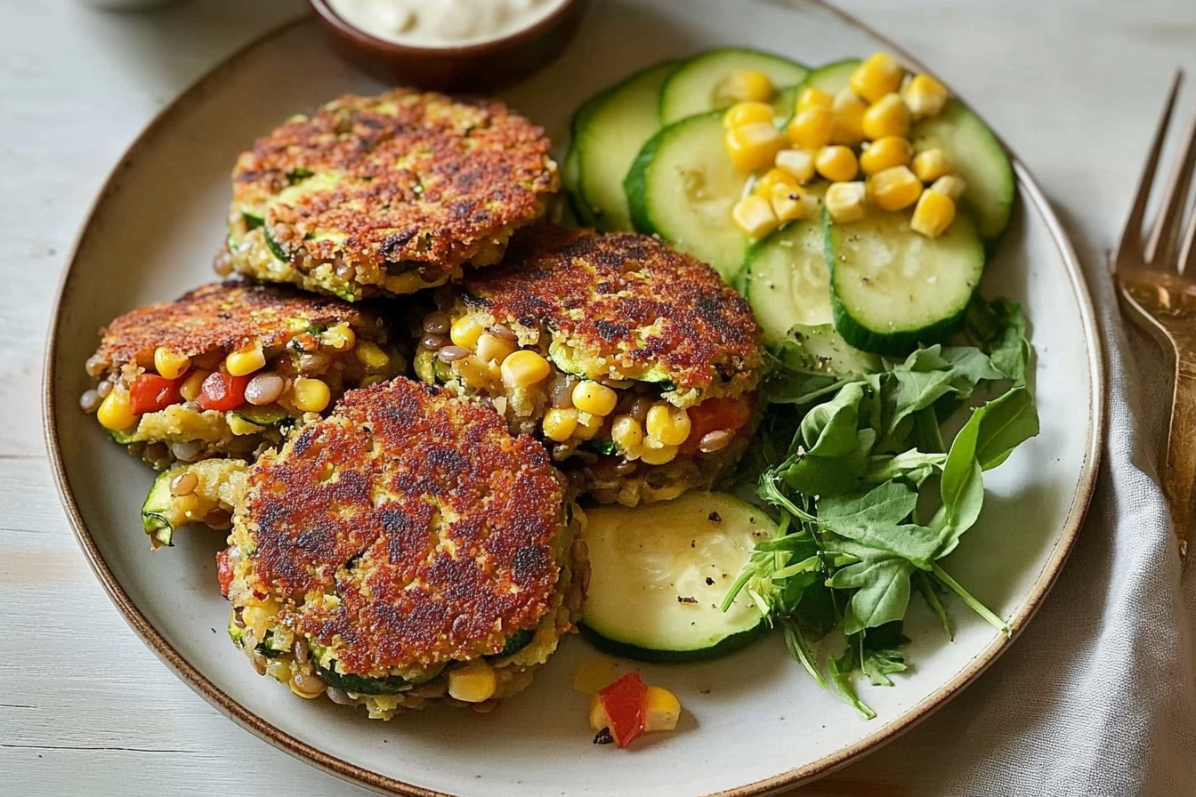 Hamburgers de courgettes et lentilles