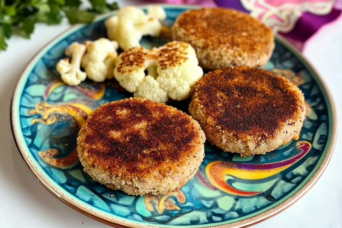 Hamburgers de thon et chou-fleur