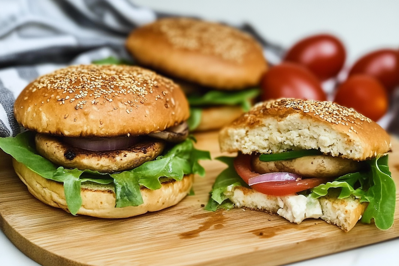 Hamburgers de tofu et champignons