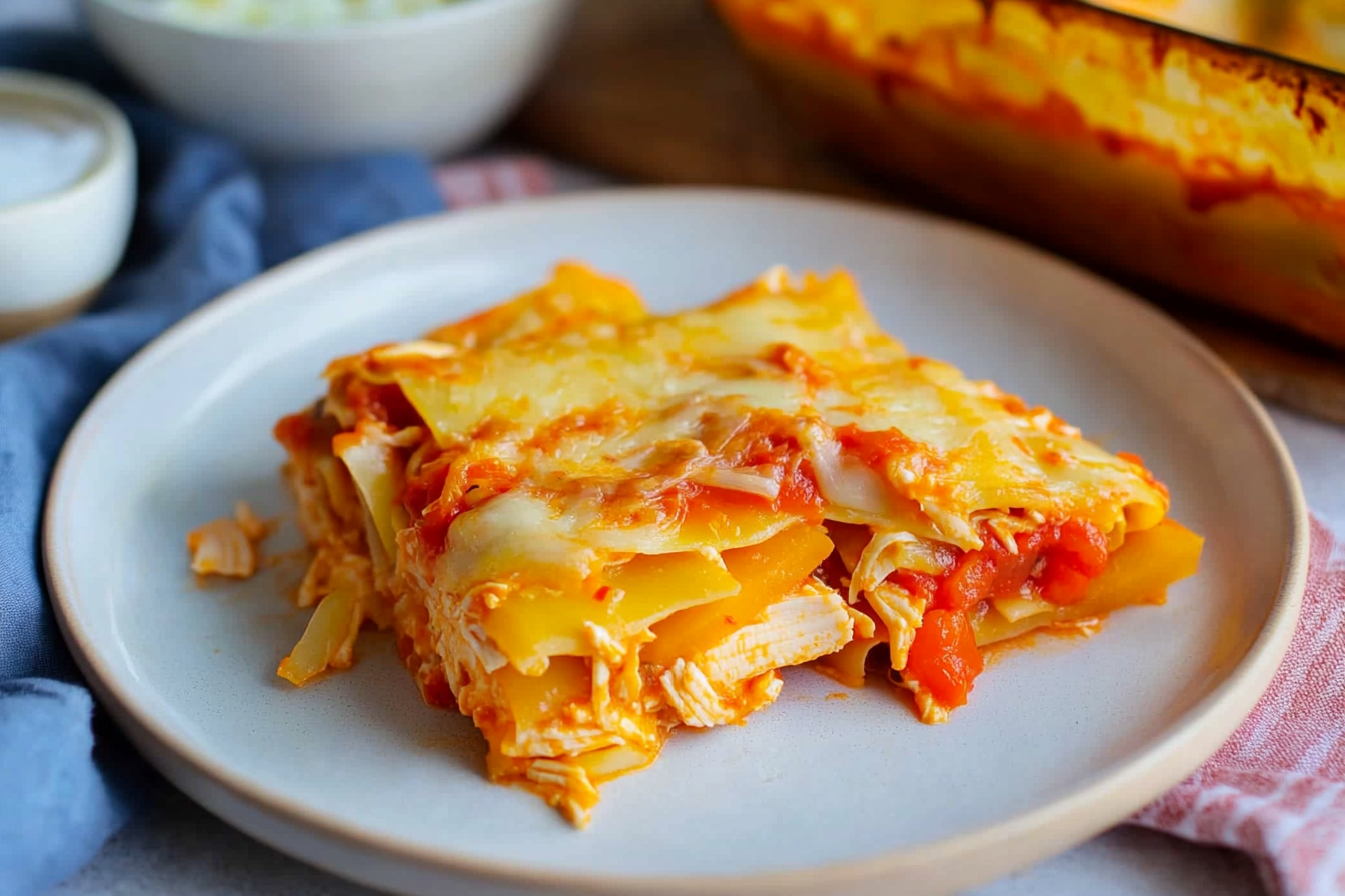 Lasagne de poulet aux poivrons