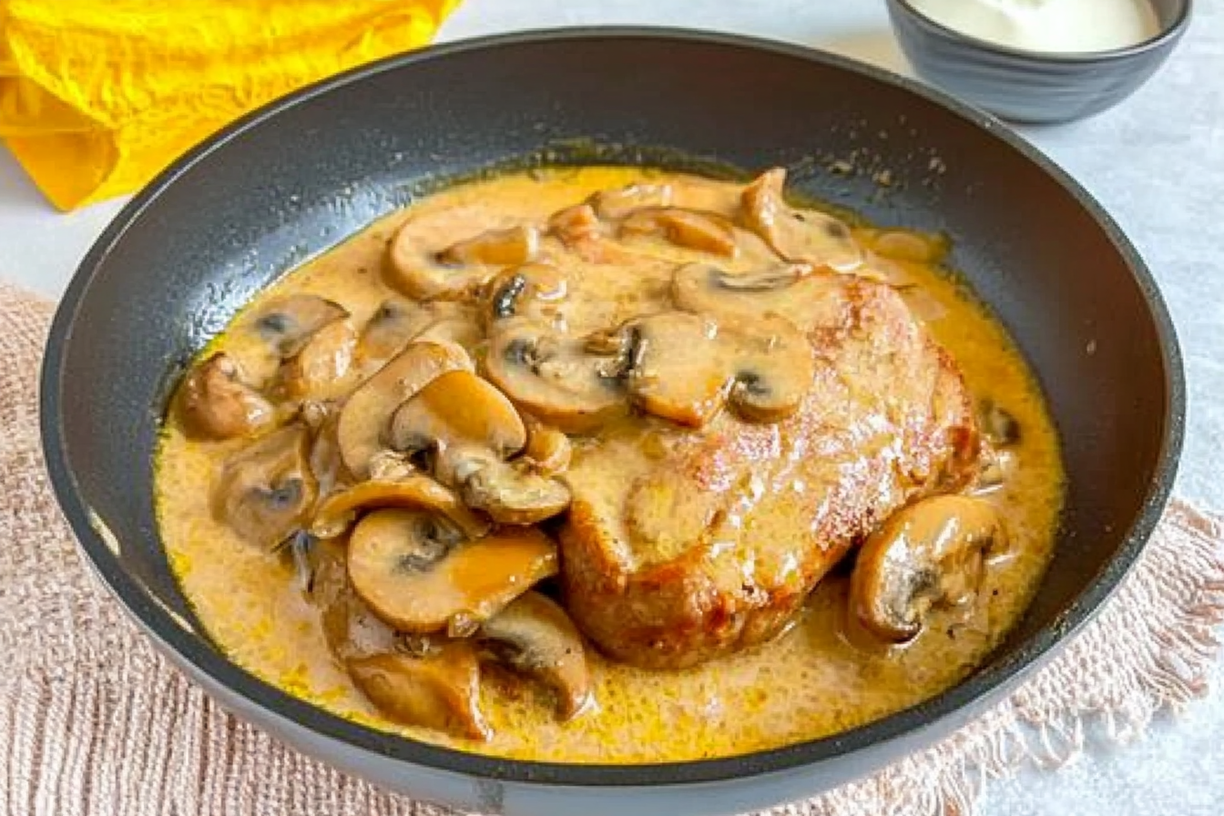 Lomo de porc sauce champignons