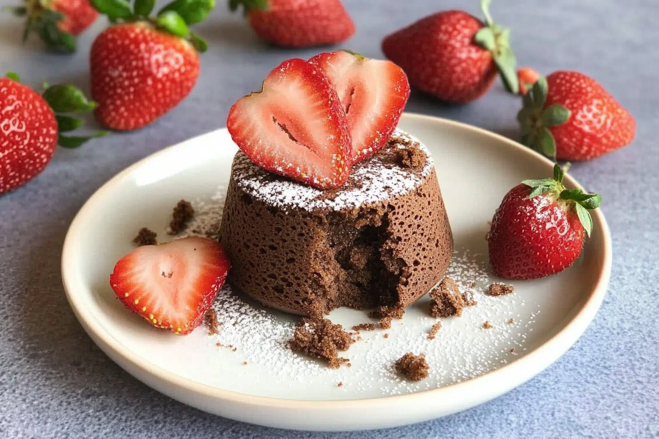 Mini bizcocho cacao et fraises