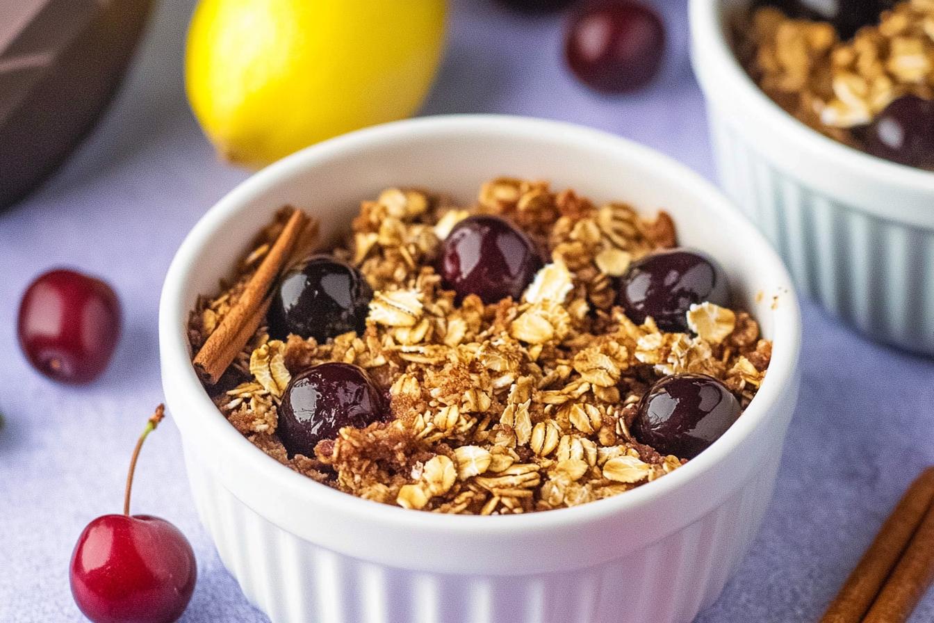 Mini crumble cerise chocolat