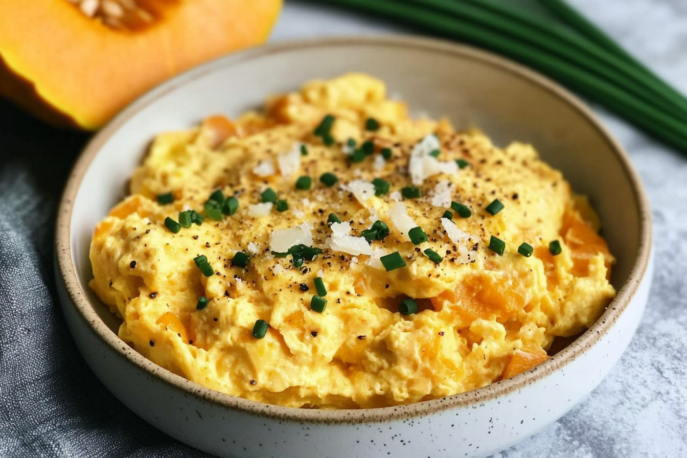 Œufs brouillés crémeux à la courge